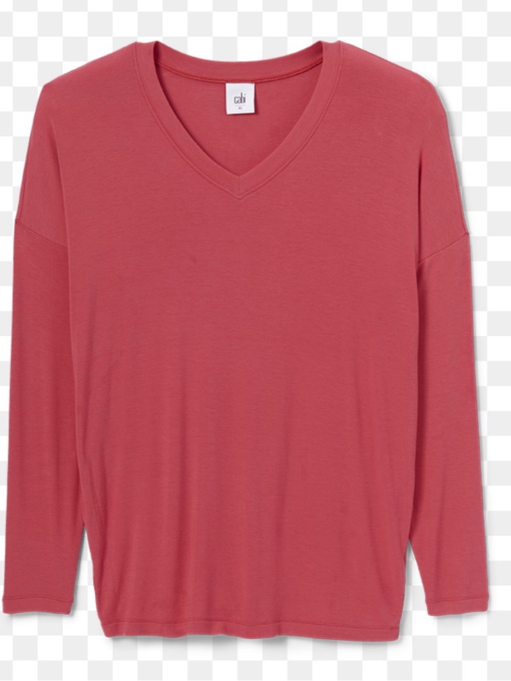 CAbi Pink Long Sleeve V-Neck Top SerenityTee